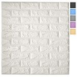 Art3d 64 Sq.Ft Peel and Stick 3D Wall Panels for Interior Wall Decor, White Brick Wallpaper, Pack of 11