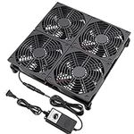 GDSTIME Axial Cooling Fan 4x120mm,12cm DC 12V with AC 100V-240V Speed Control and Rubber Feet,Big Airflow, for Router TV Box Server Workstation Micro Computer and Other Electronics Cooling