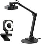 OKIOLABS X1 4K Ultra HD Dual-Mode Document Camera and Webcam - LED Light, Built-in Microphones, Autofocus, A3 Ledger Format - Works with Zoom, Google Meet OBS, Teams - USB-A/USB-C