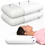 MY ARMOR Memory Foam Pillows for Sleeping, Orthopedic Pillows for Neck Pain Relief, Combo of King Size Pillows - 24x15x5 Inches, Diwali Gifts, Without Cover, White, Pack of 2