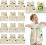 Panitay 12 Pcs Kids Community Helper Dress Up Vest Career Cosplay Cloth Toddlers Occupation Role Play Costume Supplies (Explorer)