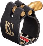 BG Franck Bichon Revelation Alto Sax Ligature and Cap with Silver Plated Support and Red Sling