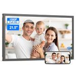 Digital Picture Frame 21.5-inch Large Digital Photo Frame - HD 1080P, Dual-WiFi, Auto-Rotate, Light Sensor, Easy Setup to Send Photos, Slideshow, 32GB, Wall Mountable, Gift for Friends and Family