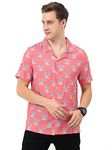 Varna Life Style Stylish Men's Printed Shirt (Large, PINKPARADISE)