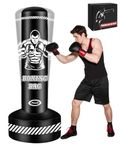 Standing Punching Bag for Adults Teens, 70" Heavy Punching Bag with Stand, Heavy Bag Inflatable Kick Boxing Bag Training Equipment Bags for Training MMA Muay Thai Fitness