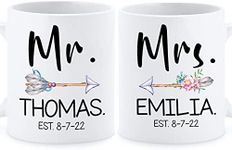 Custom Name With Est Mug, Couple Se