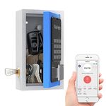 WeHere Key Lock Box Wall Mount for House Key, OTP/APP/Fixed Code Unlock, Key Safe Box Outside for Realtors,Vacation, Garage, Store