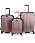 Kenneth Cole Reaction Renegade 8-Wheel Hardside Expandable 3-Piece Set: 20" Carry-On, 24", 28" Luggage, Rose Gold