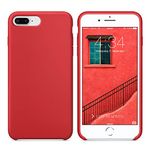 SURPHY iPhone 8 Plus Case, iPhone 7 Plus Case, Liquid Silicone Gel Rubber 3 Layer Structure Shockproof Case for iPhone 7/8 Plus 5.5 Inch (Red)