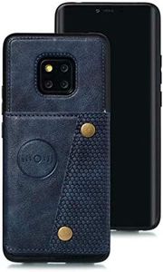 nh Case Huawei Mate 20 Pro Case with Card Slots Holder Phone Cover Leather Exterior [with Screen Protector] [4 Card Pockets] Compatible for Huawei Mate 20 Pro - Blue