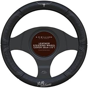 Sperling RM Williams 15'' Car Leather Steering Wheel Cover 38cm Black