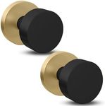 Mega Handles - Buena Dummy I Black Door Knob for Hallway, Closet and Bathroom I Reversible Heavy Duty Design I Fits Standard Door Sizes I Satin Brass/Matte Black (2 Pack)