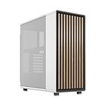 Fractal Design North Chalk White - Wood Oak Front - Mesh Side Panels - Two 140mm Aspect PWM Fans Included - Type C USB - ATX Airflow Mid Tower PC Gaming Case