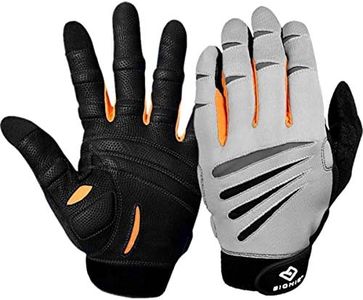 Bionic Men's Cross-Training Full Finger Gloves, Gray/Orange, Large