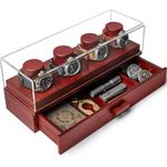 Holme & Hadfield Elevate Your Watch Collection with The Watch Deck – Premium Watch Display Case for 4 Watches – Elegant Gift for Men – Wooden Mens Watch Box & Watch Case – Lifetime Assurance Included