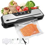 Toprime Vacuum Sealer Machine VS6612, 80kPa Powerful Food Sealer Built-in Cutter with Sealing Bag and Hose, Vacuum Air Sealing System for Seal a Meal and Sous Vide