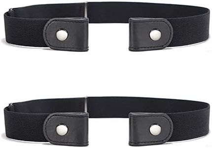 JOYAUS [2 Pack] No Buckle Belt Adjustable Elastic Buckle Free Belts for Women & Men Invisible Buckless No Bulge No Hassle No Show Stretch Belt for Jeans Pants