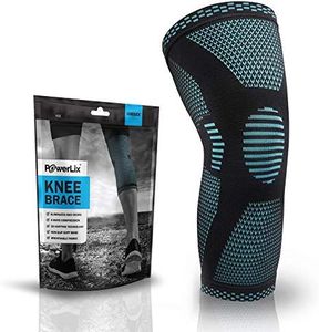 POWERLIX Knee Compression Sleeve - Best Knee Brace for Knee Pain for Men & Women – Knee Support for Running, Basketball, Volleyball, Weightlifting, Gym, Workout, Sports – Please Check Sizing Chart