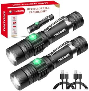 Flashlight Rechargeable, TIMTOME Led Flashlights High Lumens Flash Light, Mini Size Powerful Flashlight 4 Modes Super Bright Flashlight Lampe de Poche for Outdoor Camping Hiking Home Dog Walking (2)