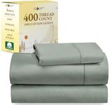 California Design Den Softest 100% Cotton Sheets, Twin Sheets Set, 3 Pc, 400 Thread Count Sateen, Dorm Rooms & Adults, Deep Pocket Sheets, Cooling Sheets, Twin Bed Sheets(Sage Green)