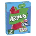 Betty Crocker Fruit Roll-Ups Variety Pack Jolly Rancher Green Apple and Watermelon, Fruit Flavoured Snacks, Pack of 10 Rolls