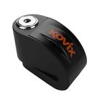 KOVIX Alarm Disc Lock - Motorcycle Security with Easy Push Down Locking Technology - Security Level 6 - Lock Pin Diameter 6mm - Black