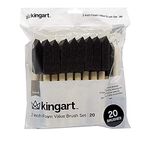 KINGART 242-20 2" Foam Brush Value Pack, One Size, Black (Pack of 20)