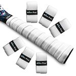 Alien Pros Tennis Racket Grip Tape (6 Grips) – Precut and Light Tac Feel Tennis Grip – Tennis Overgrip Grip Tape Tennis Racket – Wrap Your Racquet for High Performance (6 Grips, White)