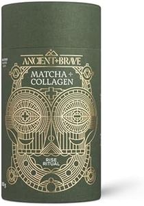 Ancient + Brave Matcha + Collagen 150g Tub - Lion's Mane Mushroom Powder for Mental Clarity - Hydrolysed Collagen Peptides - for Skin, Hair & Nails - Organic Matcha Tea, MCT Oil, Moringa & Cinnamon