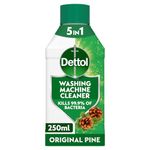 Dettol, Washing Machine Cleaner, Pine Scent, 250ml, Antibacterial, Removes Bacteria, Bad Odours, Limescale and Hidden Dirt, Lasting Freshness, Kills 99.9 Percent of Bacteria