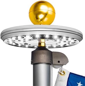 Deluxe Flag Pole Light Solar Powered - 1300 Lumen Solar Light for Flagpole - Light Up American Flag Outdoor with Solar Flag Pole Light from Dusk to Dawn for 12+ Hours - 100% Coverage Silver Flag Light