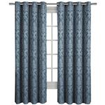 Set of 2 Panels 108"Wx108"L -Royal Tradition - Blair - Blue - Jacquard Gromment Window Curtain Panels, 54-Inch by 108-Inch each Panel. Package contains set of 2 panels 108 inch long.