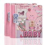 2 x Arpan 6x4 Inch Baby Slip in Case Memo Photo Album for 200 Photos Pink Baby Girl