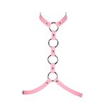 Womens Leather Harness Body Chest strap Roleplay Costume Punk Gothic Adjustable Belt (Pink)