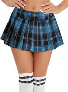 Avidlove Women Sexy Role Play Pleated Mini Skirt Short Plaid Skirts for Schoolgirl XL