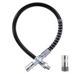 NQEUEPN Grease Gun Accessory Kit, 18 Inch Spring Flex Hose with Grease Gun Coupler 8000PSI 1/8" NPT Threads Grease Gun Fittings