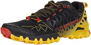 La Sportiva Men's Bushido II GTX Trail Running Shoes, Black/Yellow, 44.5