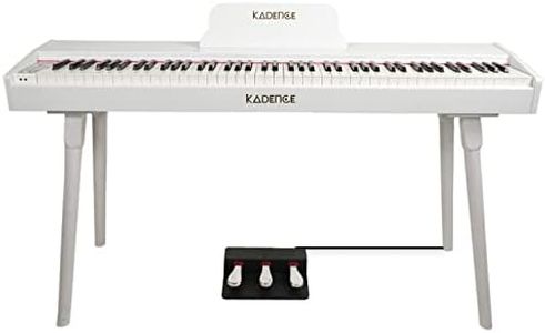 Kadence DP01 Weighted 88 Key portable Digital Piano with Wooden Stand White,