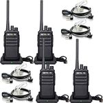Retevis RT617 Walkie Talkies, PMR446 Walkie Talkies for Adults, License Free 16 Channels, Emergency Walkie Talkie, 2 Way Radio with Earphone for Construction Site, Factory (4 Pcs, Black)