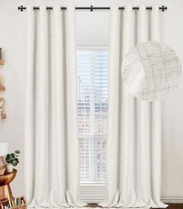 100% Blackout Shield Blackout Curtains 84 Inches Long,Linen Blackout Curtains 84 Inch Length 2 Panels Set,Thermal Insulated Blackout Curtains for Bedroom/Living Room,50" W x 84" L 2 Panels,Beige