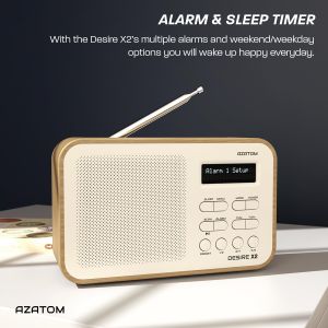 AZATOM Desire X2 DAB/FM Radio – Oak Wood Finish