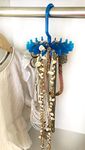 THE QUIRK BOX Hanging 360 Degree Rotating Jewellery Hanger for chains, necklace, other artificial jewellery hanger (Blue - Set of 3)