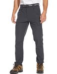 Men's Outdoor Hiking Pants - Quick Dry,Waterproof,Lightweight Fit Cargo Work & Fishing Pants with 6 Pockets and Belt, Dark Grey, 32W x 30L