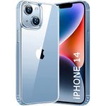 TheGiftKart Ultra-Hybrid Crystal Clear Back Case Cover for iPhone 14 | Shockproof Design | Hard Back Cover Case for iPhone 14 (PC & TPU, Transparent)