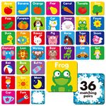 Memory Matching Game, 72 PCS First Words Matching Cards for Toddlers 36 Pairs Memory Cards Educational Toys for Preschool 4 5 6 Years Old