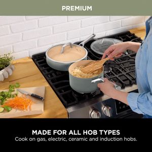 Ninja 5-Piece Ceramic Cookware Set – Non-Stick Pots and Pans