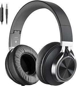 COOSII AC01 Headphones Wired Noise Isolating Over Ear, Corded Stereo Headsets with Microphone Volume Control for Adults Teens 3.5mm for Cellphones, Tablets, Laptop, Chromebook (Black Grey)