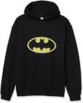 WARNER BROS DC Comics Batman Basic Logo Mens Pullover Hoodie, Black, Medium