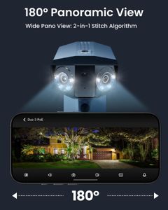 Reolink Duo 3 PoE 16MP Dual-Lens Security Camera – 180° Panoramic, Color Night Vision, 2-Way Audio