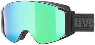 uvex g.gl 3000 TO - Ski Goggle for Men and Women - incl. Interchangeable Lenses - Extended Field of Vision & Anti-Fog Coating - Black Matt/Green-Clear - One Size